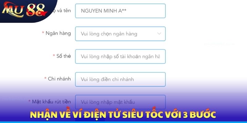 Nhận về ví điện tử siêu tốc với 3 bước