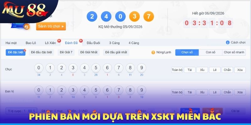 Phiên bản mới dựa trên XSKT miền Bắc
